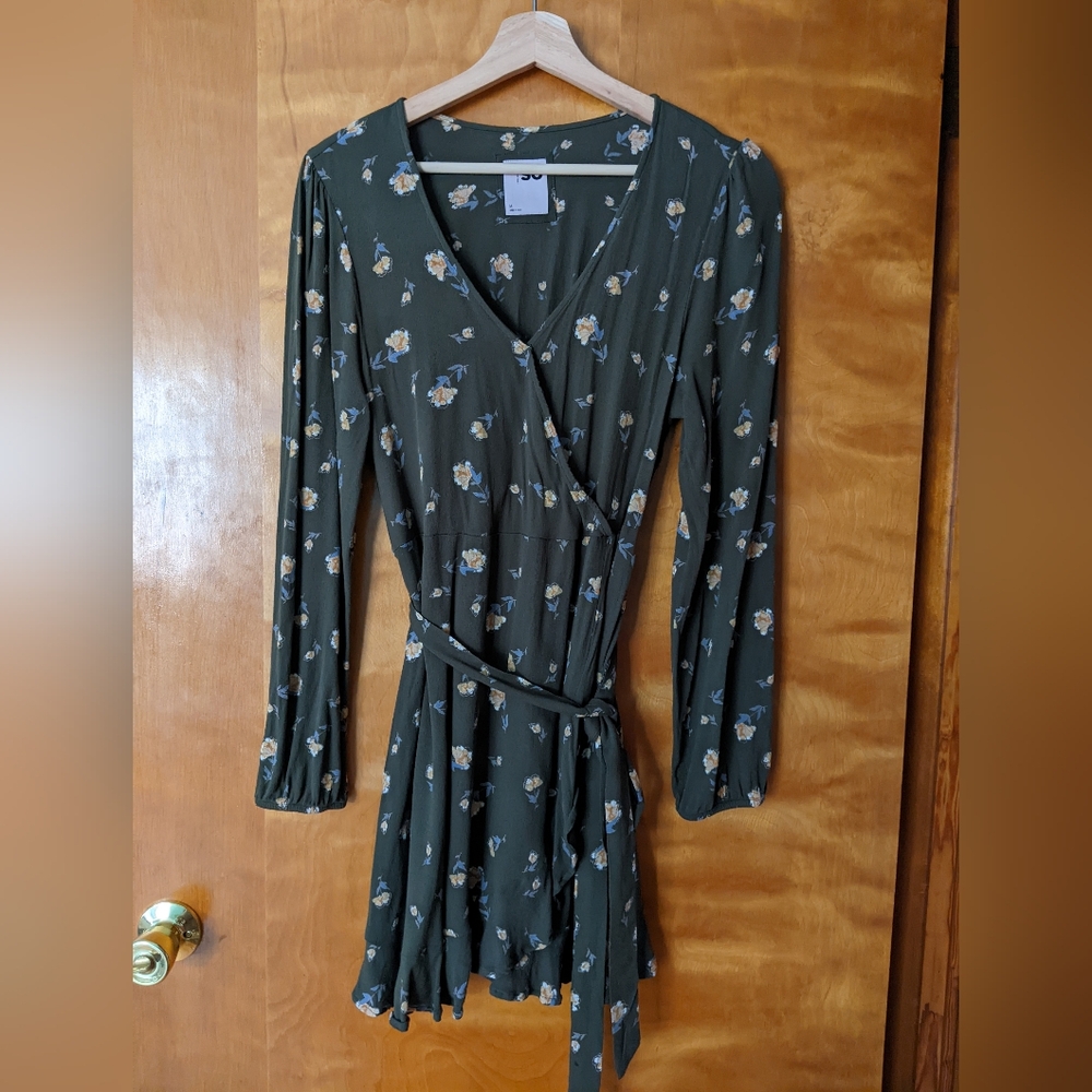 SO Long-sleeved Faux Wrap Dress from Kohl's